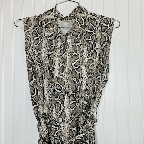 Laura Bianchi Italy 100% Linen Snakeskin Shirt Dress - Picture 4 of 8